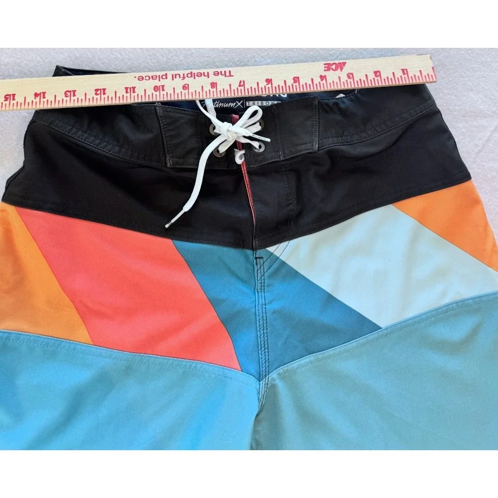 Billabong Mens Tribong Stretch Boardshorts PlatinumX Blue‎ Orange ~ Size 28